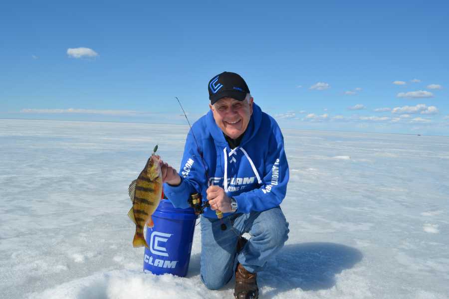 March ice fishing for walleyes on Lake of the Woods