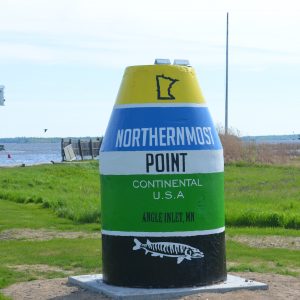 Northernmost marker, NW Angle, Lake of the Woods