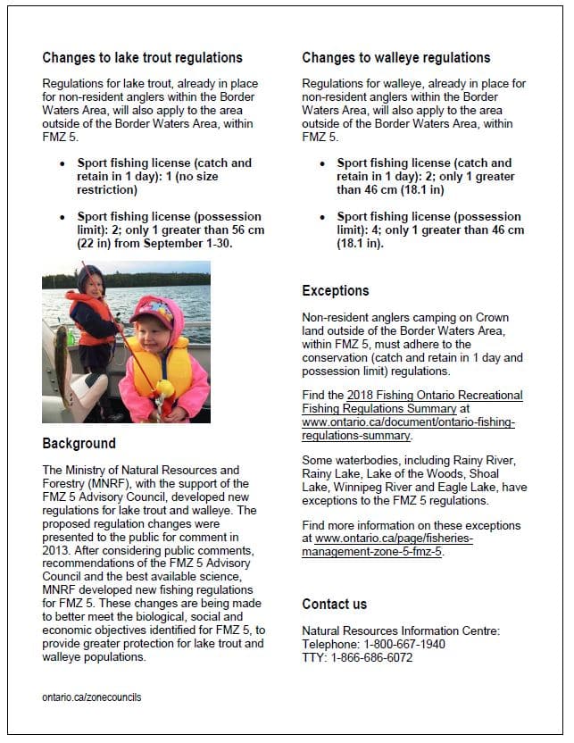 Border crossing and new Ontario fishing regulations