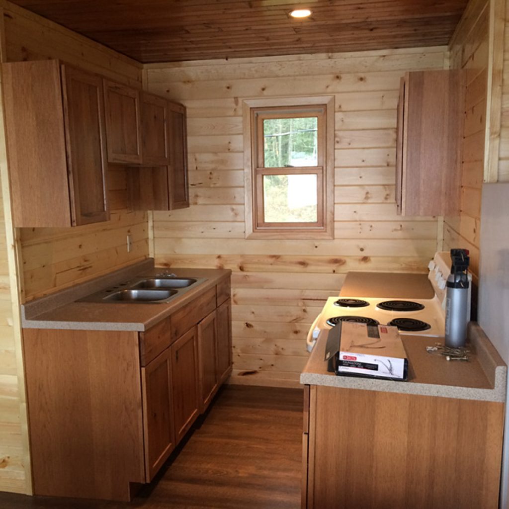 oak island cabin kitchen 2