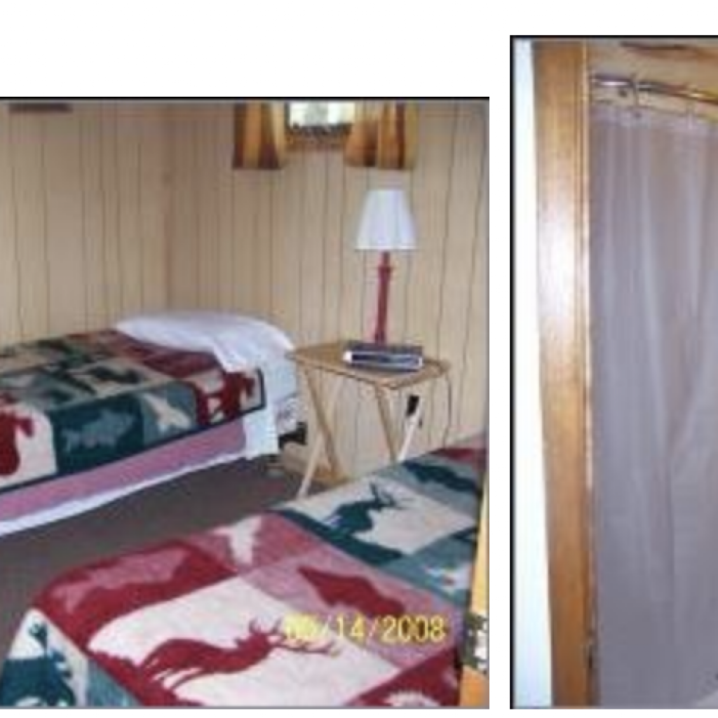 oak island cabin bedroom bathroom