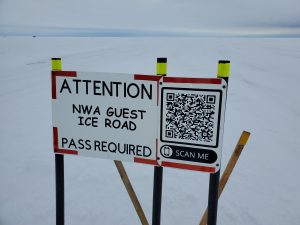 NW Angle Guest Ice Road sign