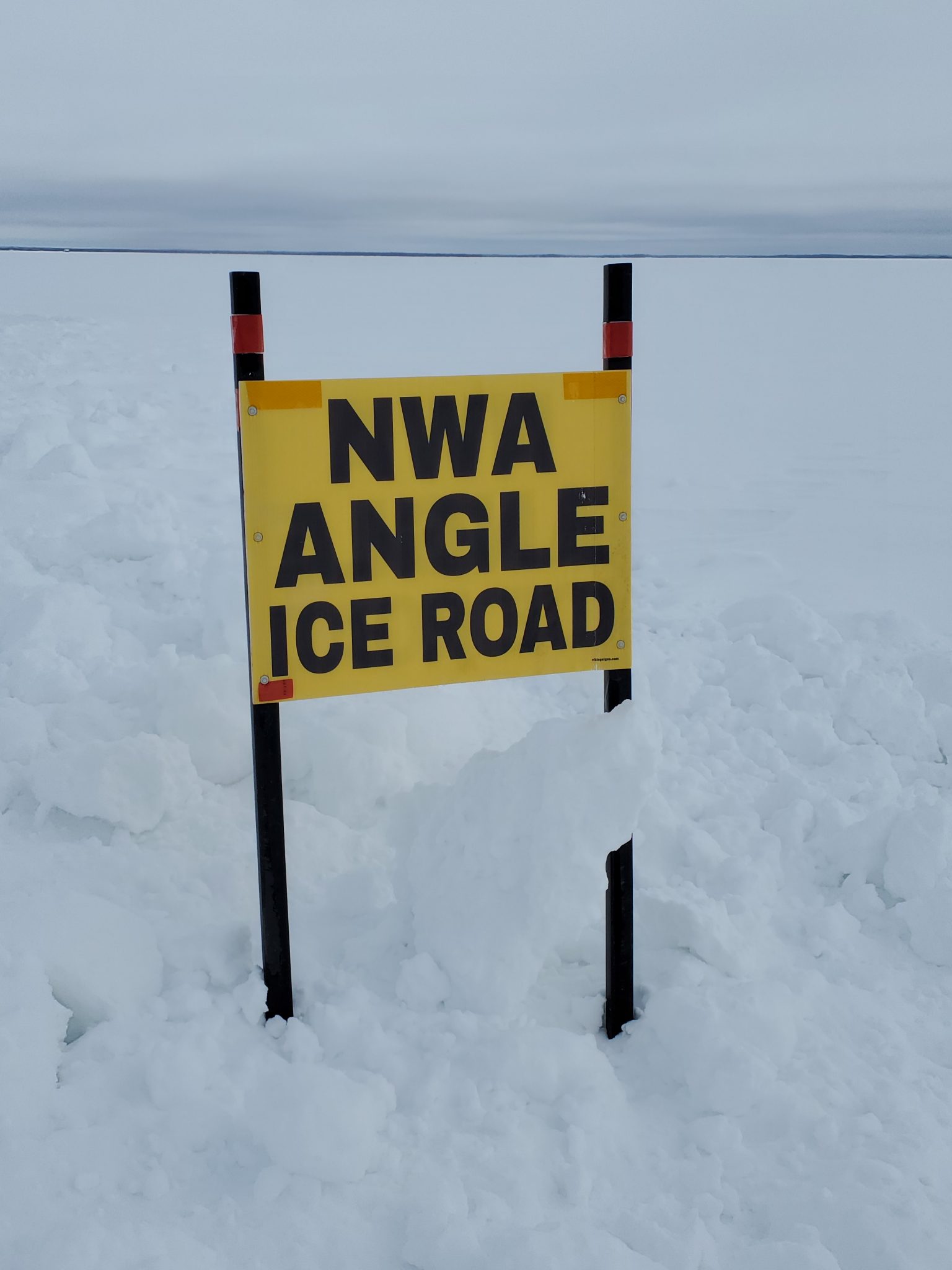 Plowing Underway on Ice Road to Northwest Angle Lake of the Woods