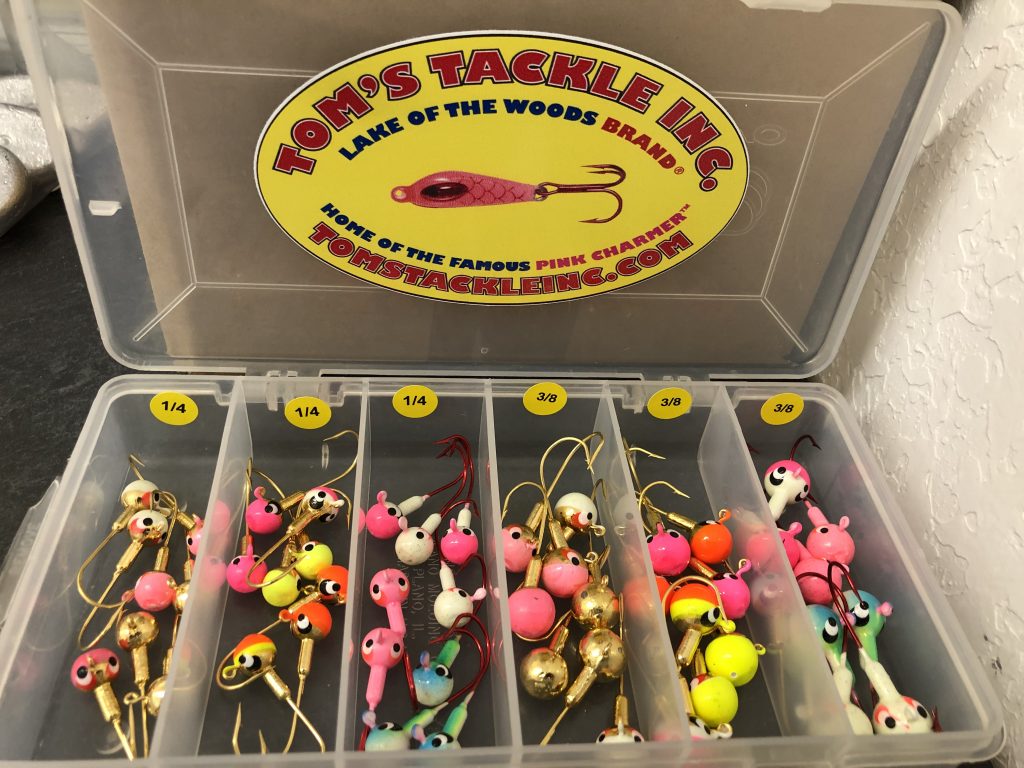 Tom's Tackle jigs, Lake of the Woods Tackle, walleye fishing