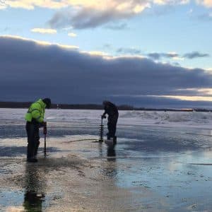 Ice fishing lake of the woods