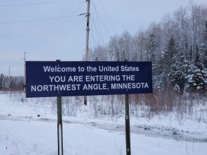 Entering Northwest Angle sign