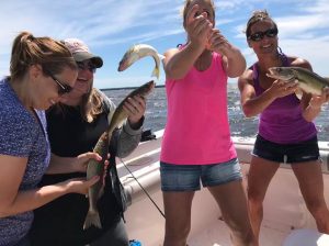 Ladies enjoy fishing