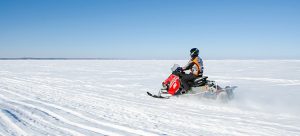 snowmobiling the lake