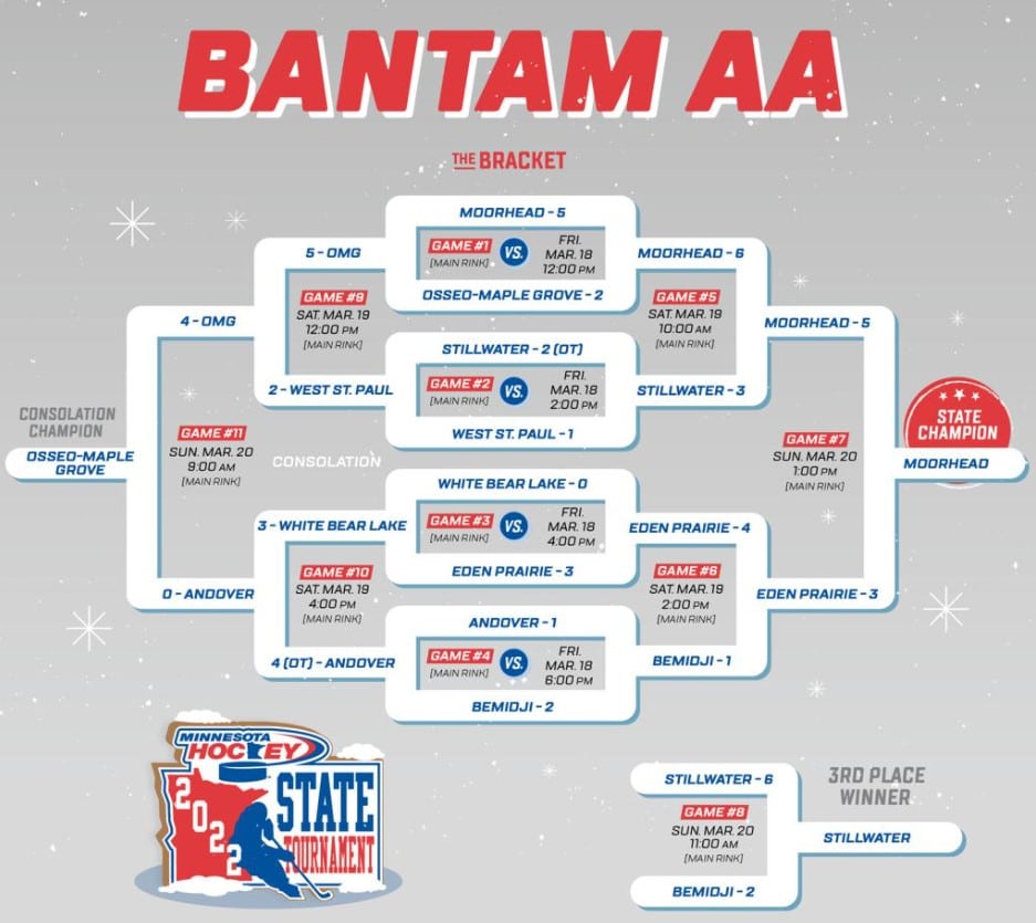Bantam AA State Hockey Tournament at Lake of the Woods International