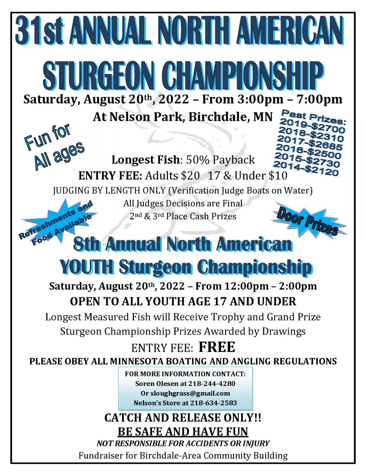 31st Annual North American Sturgeon Championship... Open to the Public