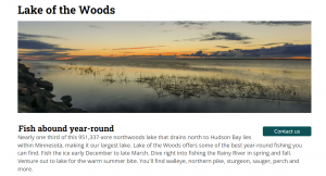 MN DNR Lake of the Woods home page of website