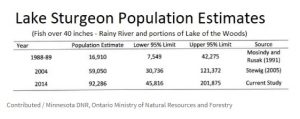 Lake Sturgeon Population Estimates