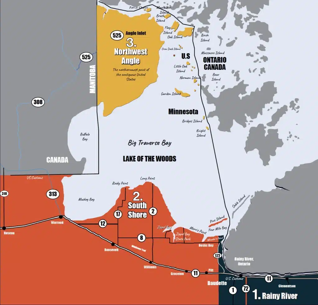 Map of Lake of the Woods, Minnesota