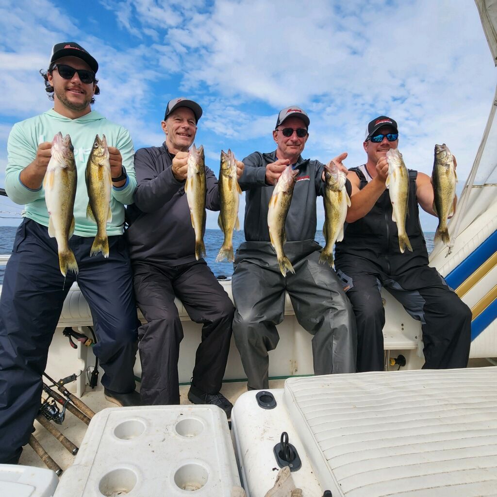 Family on a Lake of the Woods charter boat