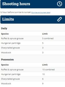 2024 grouse hunting limits