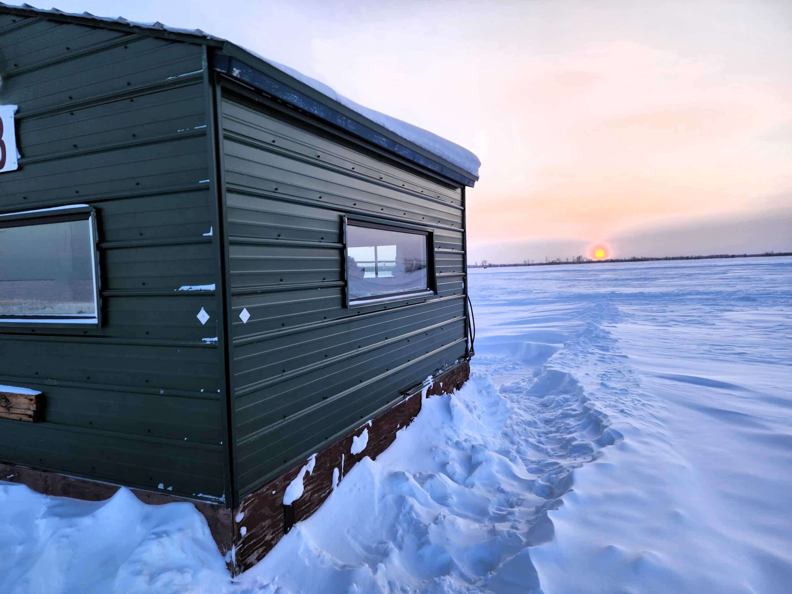 Fish house, ice fishing on Lake of the Woods