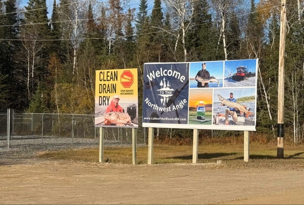 2024 NW Angle billboard, new signs at NW Angle