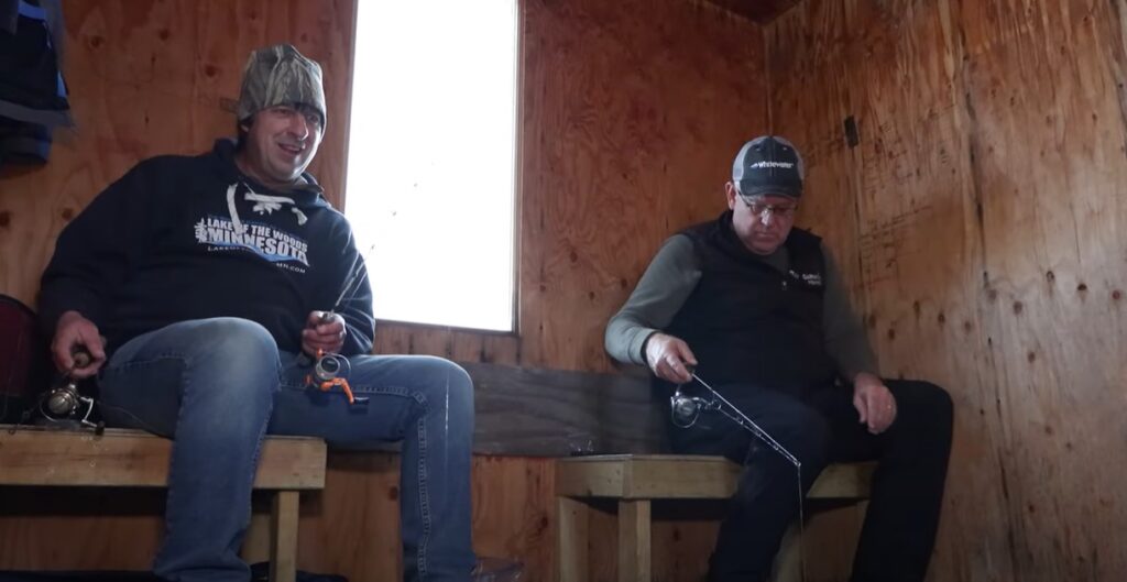 Greg Jones, John Bergsma ice fishing