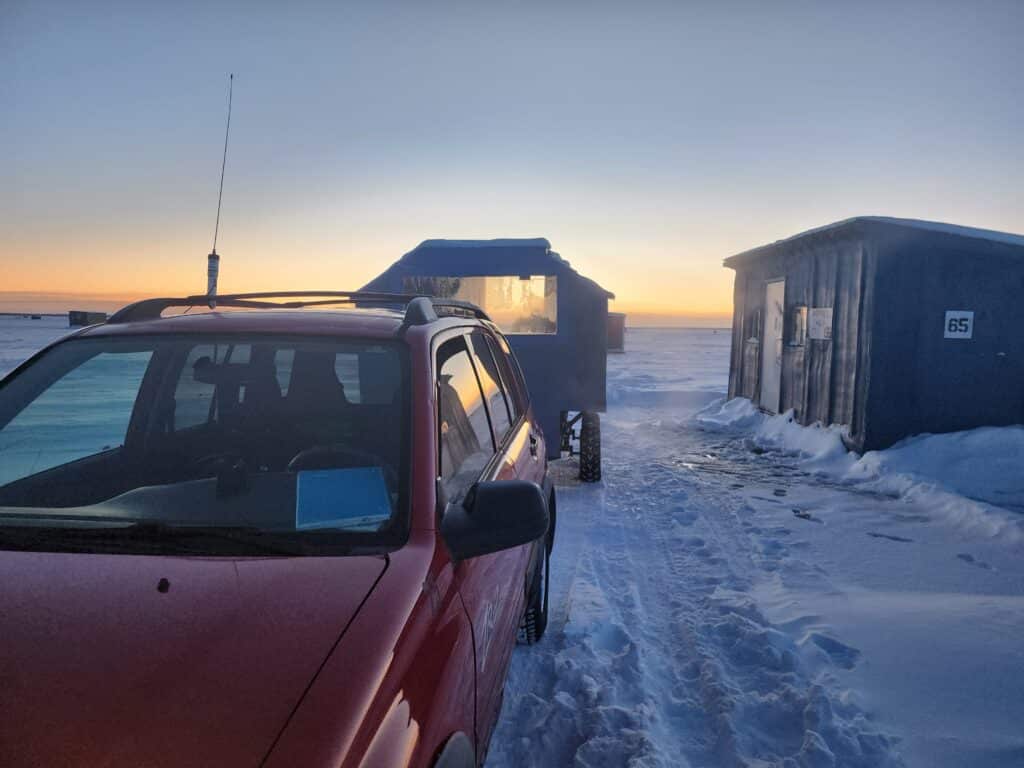 Light ice rig, full service ice fishing, Lake of the Woods