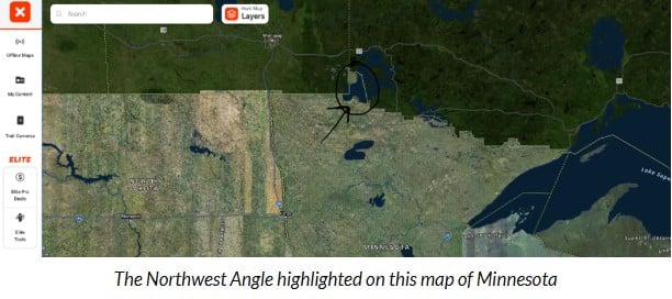 NW Angle on Map