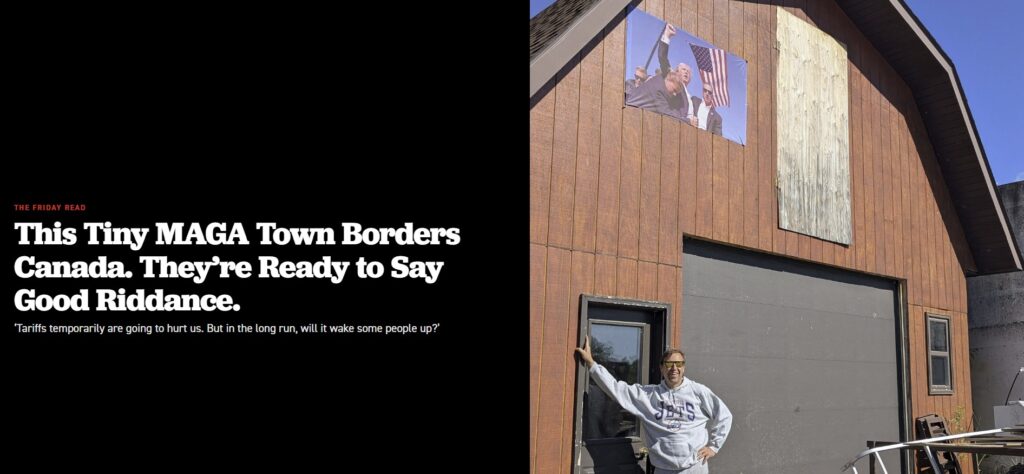 Politico article about NW Angle, This Tiny MAGA Town Borders Canada. They’re Ready to Say Good Riddance.