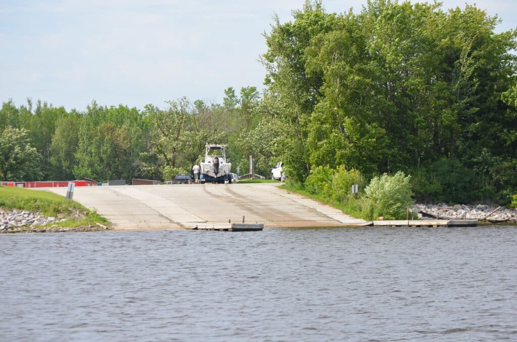 Wheeler's Point boat ramp on the Rainy River in Lake of the Woods County MN