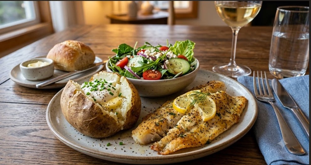 BAKED WALLEYE DINNER