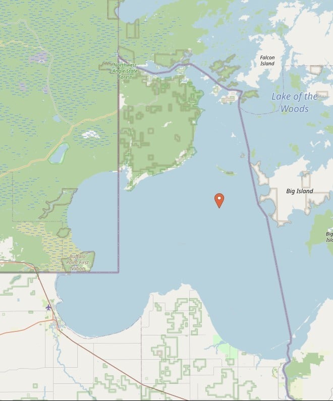 Map, Big Traverse North wave buoy, Lake of the Woods, 070826