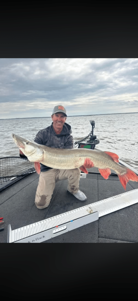 Ty Sennett, 51 inch musky at the 2026 PMTT Championship, NW Angle, Lake of the Woods MN