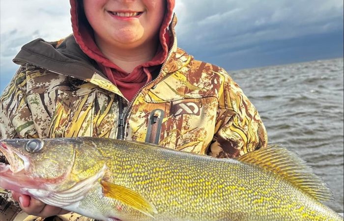 Boy with nice walleye caught on the south shore of Lake of the Woods MN