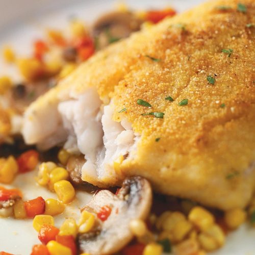 Walleye cooked with a coating of Cornmeal makes for an excellent taste for your fish and makes a great crust