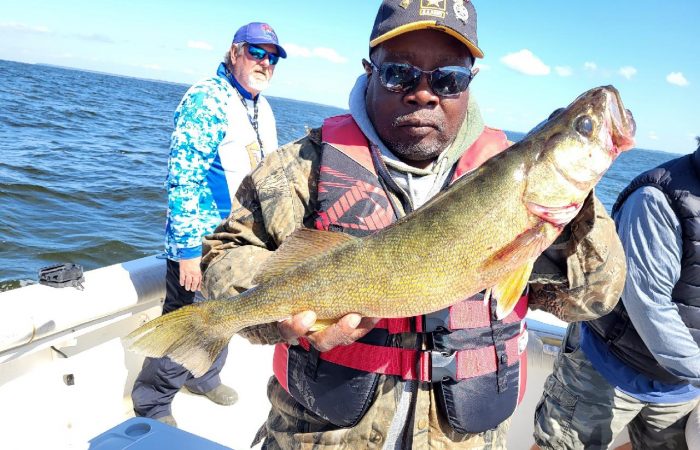 Stanwick with nice walleye 2024 Pay It Forward Veterans Event