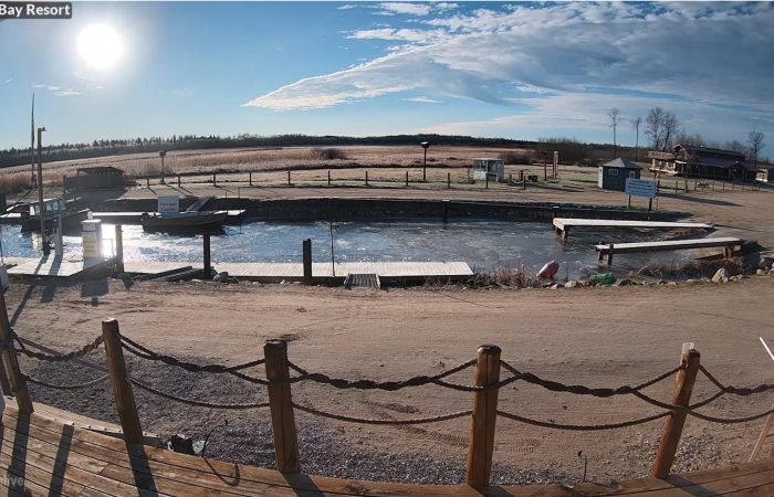 Fishing Report from Youngs Bay at the Northwest Angle of Lake of the Woods shows a skim of ice