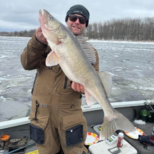 Nick Neu, spring walleye fishing on the Rainy River